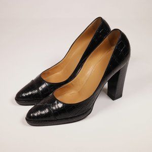 Amazing Hermes Crocodile Heels Shoes Pumps Rare !